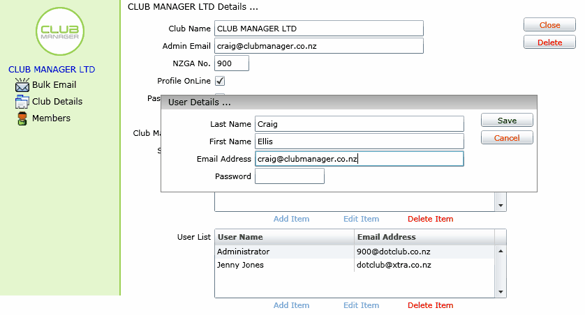 club details add user